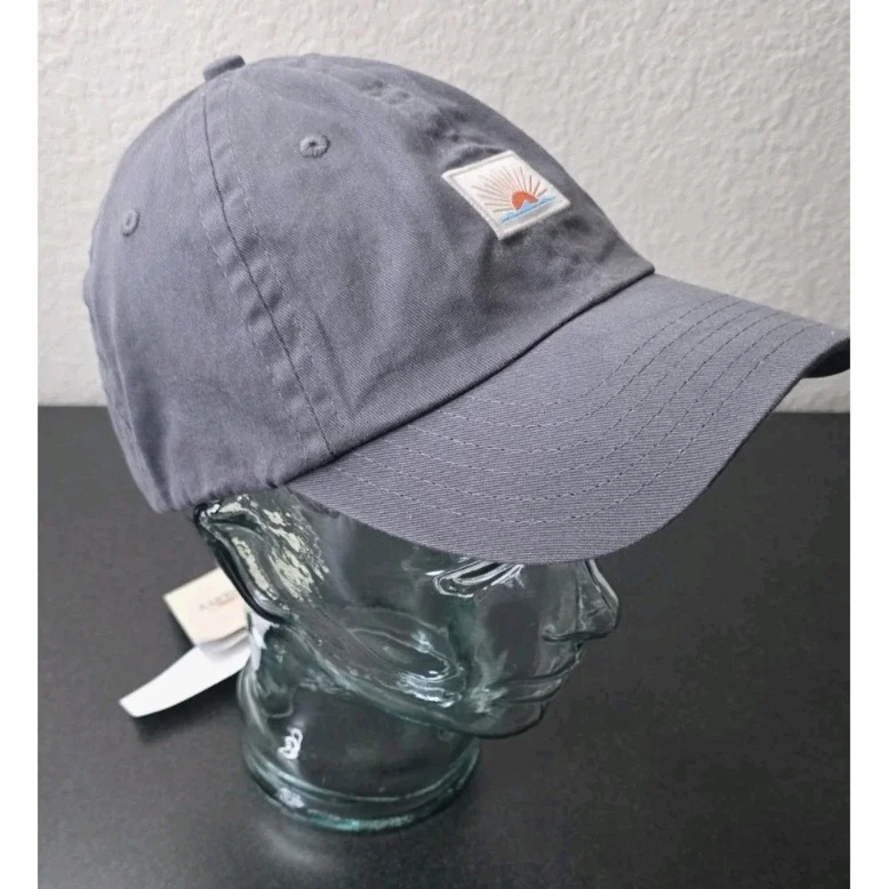 New Faherty Sun & Wave Sunwashed Baseball Hat Cap Strapback Gray Beach Pool